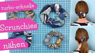 Turbo-schnelle Stoffreste Scrunchies nähen | DIY Nähanleitung | Haargummis | nähen mommymade