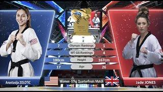 (QF) Jade JONES (GBR) vs Anastasija ZOLOTIC (USA) Grand Slam FInal 2019 & 2020 Olympic Qualification