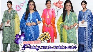 Party wear kurta set haul latest kurta set haul  *trendy kurta sets #partywear #haul