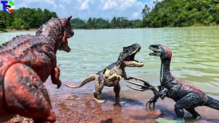 CARNOTAURUS Vs ALLOSAURUS Vs THERIZINOSAURUS Jurassic World| Dinosaur Toys Movie