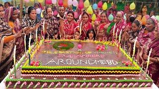 400 Pounds Giant Cake Making To Celebrate 4 Million Subscribers with 450+ Village People