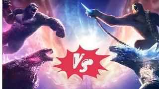 Godzilla & Kong vs Scar King & Shimu(The War of the Monsters) - fight scene