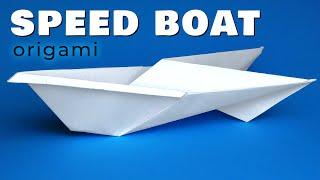 Paper Speedboat Origami. How to make paper boat easy origami tutorial