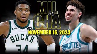 Milwaukee Bucks vs Charlotte Hornets Full Game Highlights - November 16, 2024 | 2024-25 NBA Season