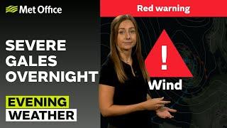 06/12/2024 - Storm Darragh causing disruption -  Evening Weather Forecast UK – Met Office Weather