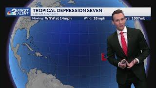 Tropical Depression Seven expected to become Tropical Storm Gordon