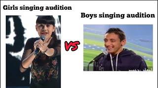 Girls singing in audition VS Boys singing in audition  || MG edits || #girlsvsboysmemes