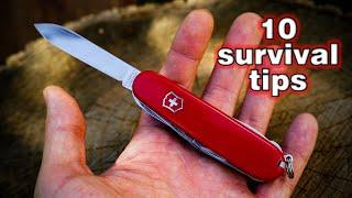 10 Wilderness Survival Tips with Swiss Army Knife | Bushcraft Skills