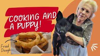 DELICIOUS fried dough | German Shepherd puppy joins the family!