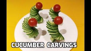 Cucumber Carvings | Cucumber Spirals |  Easy Vegetable Carving Ideas | Homemade Food by Tania