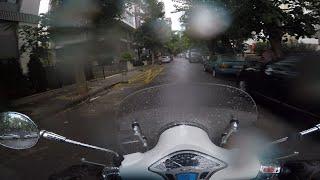 POV Riding Vespa Rainy Day in Istanbul ️