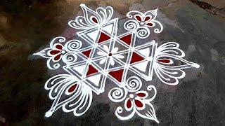 Double stroke rangoli designs/Friday rangoli designs