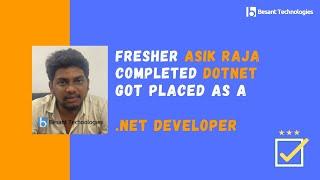 Besant Technologies | Asik Raja Got Placed as Software Developer | Software Training in Chennai