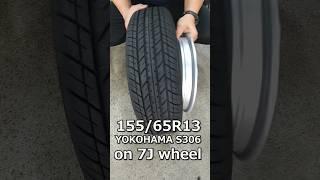 Tire Stretch with Bead Buster -155/65R13(YOKOHAMA S306) on 7J wheel- #shorts