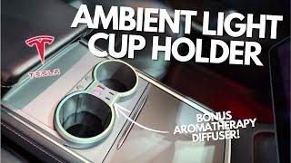 Ambient Lighted Cupholder – Easy Tesla Model 3/Y Upgrade!