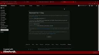 I GOT BANNED IN ROBLOX!!!