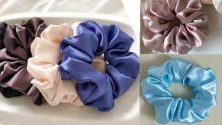 DIY Satin Silk Scrunchies | How to make scrunchies for sale | DIY Large scrunchies #scrunchies #diy