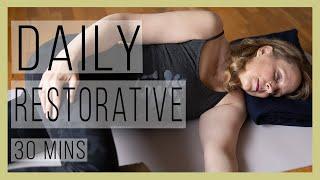 30 min Daily Restorative Yoga for  Stress Relief  | Yoga with Melissa 555