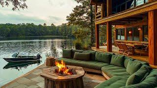 Tranquil Jazz Rhythms in Lakeside Porch ~ Autumn Ambience with Soothing Jazz for Relaxing