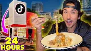 Eating at VIRAL TikTok Restaurants For 24 Hours...