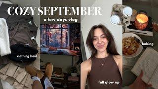 Cozy September Vlog | fall clothing haul, glow-up, autumn baking, pumpkin shopping