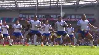 Samoa's powerful haka (Siva Tau war dance) taunts USA