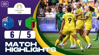 Australia vs Zambia | 6-5 | Women's Football | Paris 2024 Highlights | zambia vs australia