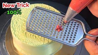 देसी जुगाड़ से सजाये cake.New Easy trick for cake decoration . Trending Birthday Cake decoration.