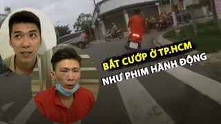 Chóng mặt, thót tim cảnh hình sự truy bắt cướp giật như phim hành động ở TP.HCM