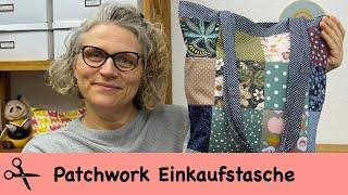 Patchwork Einkaufstasche mit einer besonderen Technik nähen / kostenloses Schnittmuster