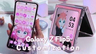 Galaxy Z Flip 5 Customization: Cute & aesthetic pink theme 