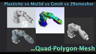 CAD Data to Quad-Polygon Mesh Experiment | Moi3D vs Plasticity vs Gmesh vs Cinema4D zRemesher