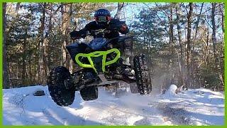 I ride my YFZ450r in the snow - 1ST RIDE OF 2024 | ononewheel7