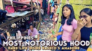 Philippines Most Notorious Hood | Real Hard Life Scenes Inside Baseco's Amadome  | [4K] 