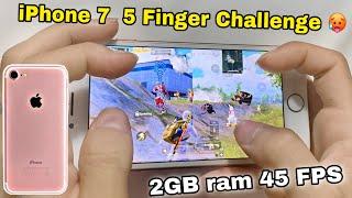 OMG  iPhone 7 2gb ram 4.7 inches Challenge me 5 Finger  Faster 45 FPS vs Squad | Pubg Mobile