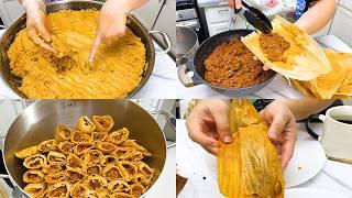 **TAMALES ROJOS DE PUERCO** CON UN SABOR DELICIOSO DESDE LA MASA HASTA EL RELLENO!