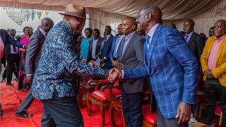 See how President Ruto received former President Uhuru Kenyatta in Embu today!!