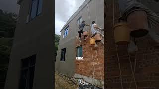 Chinese engineers introduced a new method of plastering walls! #shorts #dbtv