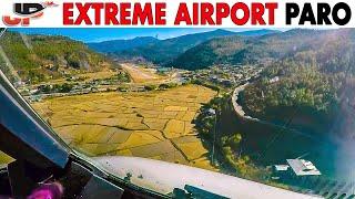 EXTREME AIRPORT Paro Bhutan | Takeoff & Landing in Cockpit Airbus A319