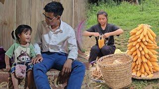 Mother and daughter tied corn to hang up to dry, and the engineer came to visit.