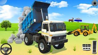 Drive JCB And Unloading stone From Dumper Truck in game  #dumper #truck #tractor #jcb #gamingvideos