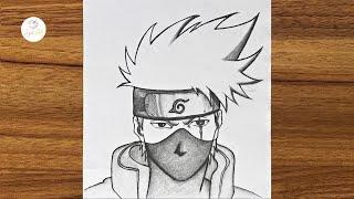 Kakashi Hatake drawing step by step | Anime drawing step by step | Easy drawing ideas for beginners