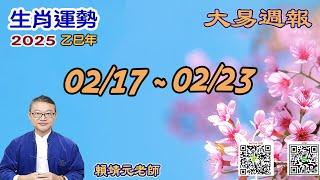 2025年 每週生肖運勢【 大易週報】 陽曆 02/17~ 02/23｜戊寅月｜大易命理頻道｜賴靖元 老師｜片尾運勢排行榜｜CC 字幕