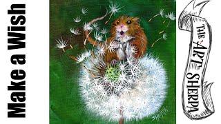 Live streaming Acrylic Class Dandelion Fluff Fall Wishing Mouse | TheArtSherpa