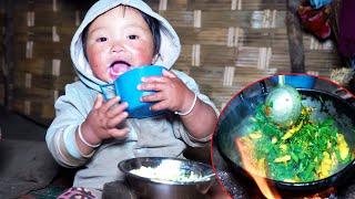 manjita cooks chayote shoots and potato mix curry at her dinner @manjitacooking