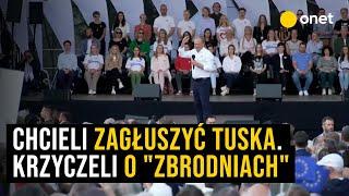 Aktywiści chcieli zagłuszyć Donalda Tuska. Krzyczeli o "zbrodniach"