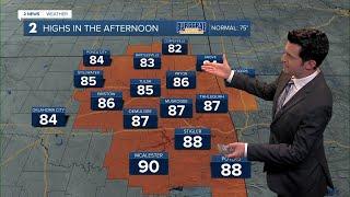 Lower temps and gusty Sunday