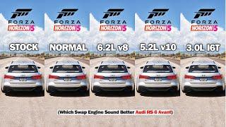 Audi RS6 Avant - Forza Horizon 5 | All Engine Swap Sound & Top Speed Comparison