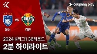 [2024 K리그1] 36R 울산 vs 강원 2분 하이라이트