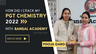 Pooja Garg AWES PGT Chemistry Testimonial | Bansal academy